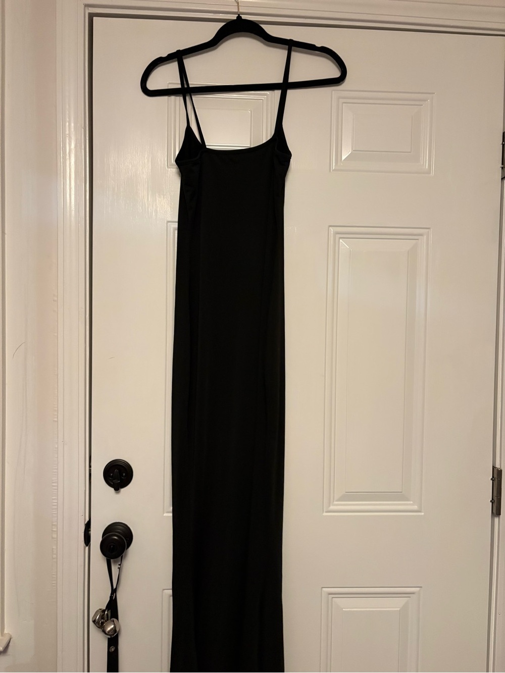 Fenty Beauty Black Slip Maxi Dress with Thin Straps